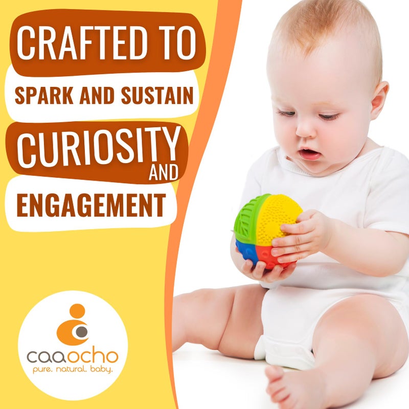 caaocho Pure Natural Rubber Sensory Ball Rainbow 3" - Sealed Hole, BPA Free Baby Ball Toy, for Sensory Play, for Sensory Development, Hole Free Baby Toy, Perfect Bouncer, Without Hole - Image 4